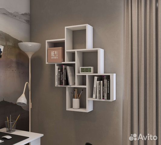 Полка для книг белая