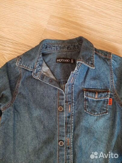 Джинсовая рубашка на мальчика 92