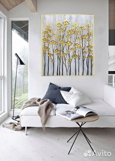 Текстурная Картина маслом на холсте цветы