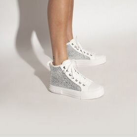 Evy Embellished High-Top Sneaker Michael Kors