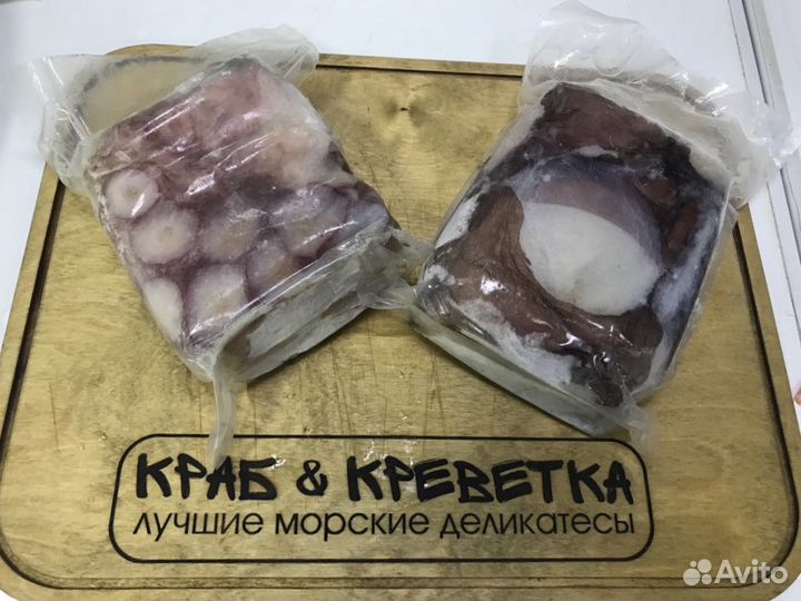 Осьминог варено-мороженый, холодного-горячего копч