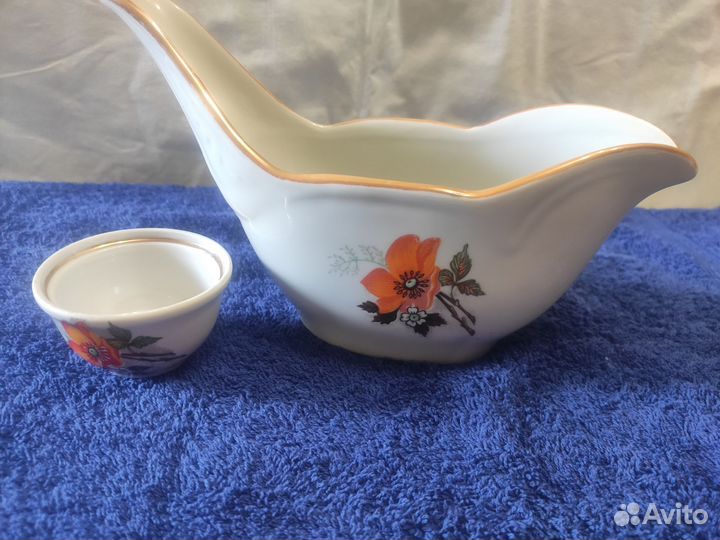 Соусник фарфоровый СССР Дулево