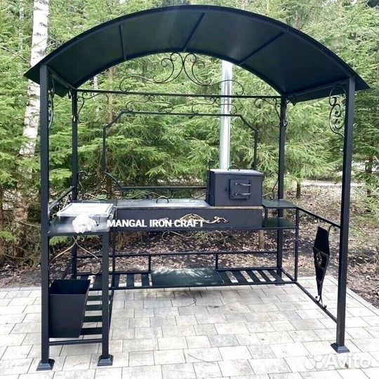 Мангал с печкой под казан