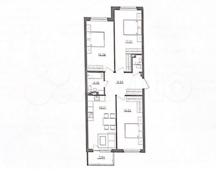 3-к. квартира, 85,1 м², 5/5 эт.