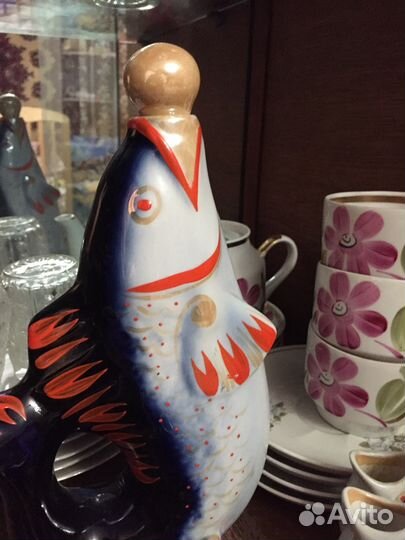 Набор для коньяка Штофф рыба и рюмки рыбки