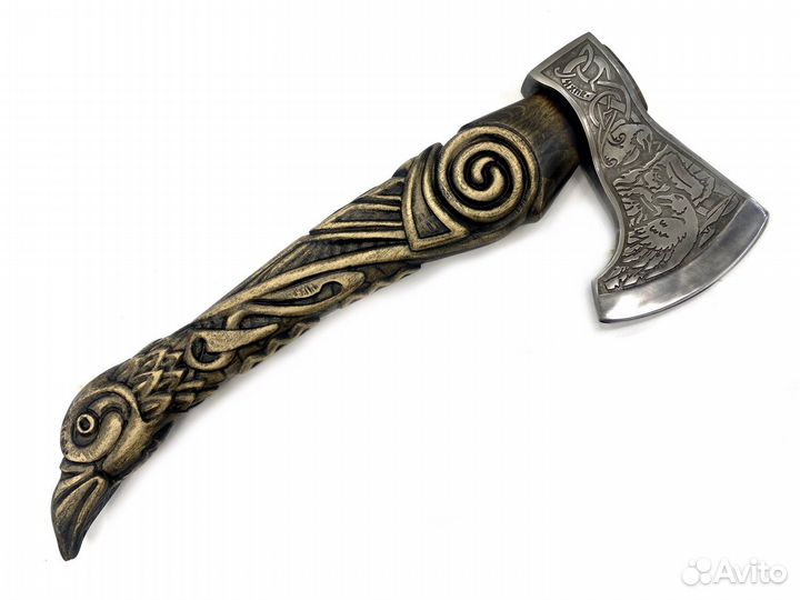 Топор ручной работы ворон 3D
