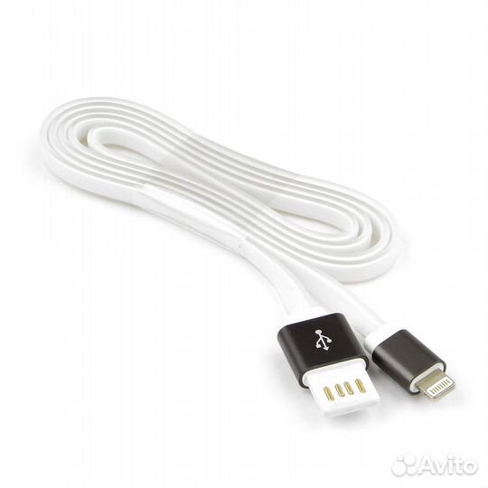 USB кабель для iPhone iPad плоский силикон 1 м
