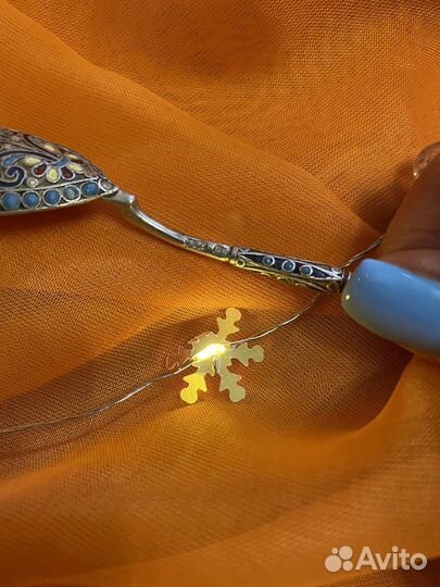 Ложка чайная Густав Клингерт серебро с эмалями