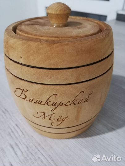 Горшок для мёда из натурального дерева