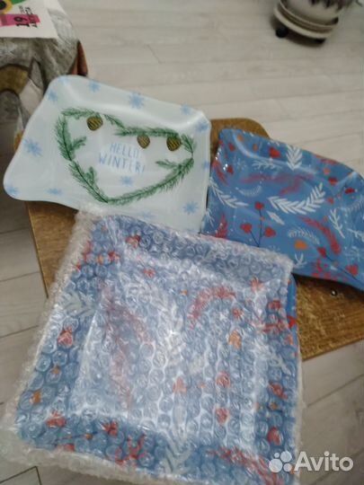 Тарелки новогодние, сервировочные