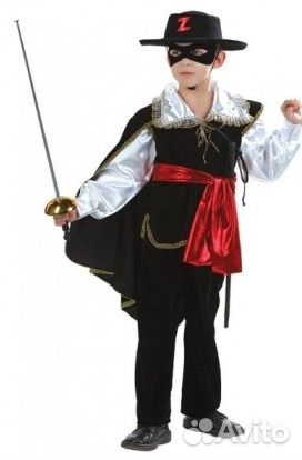 Карнавальный костюм Зорро, размер 28