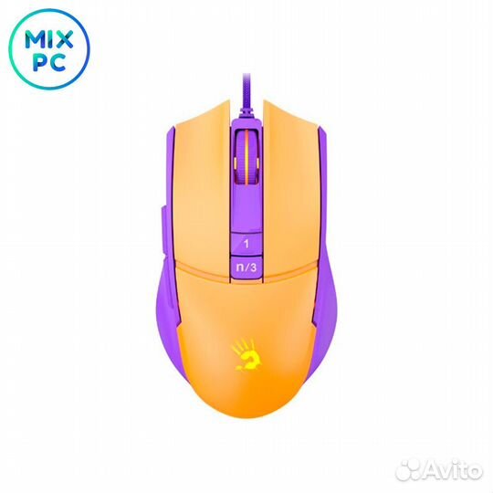 Мышь A4Tech Bloody L65 Max желтый/фиолетовый