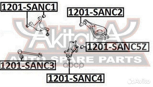 Сайлентблок заднего рычага 1201sanc1 asva