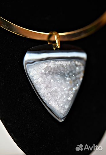 Ожерелье Сердечко с натуральным камнем Идеальный п