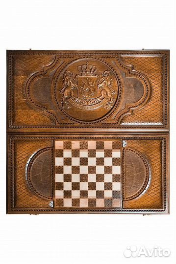 Нарды и шашки резные Герб Грузии 61 х 61 см бук Армения 62522