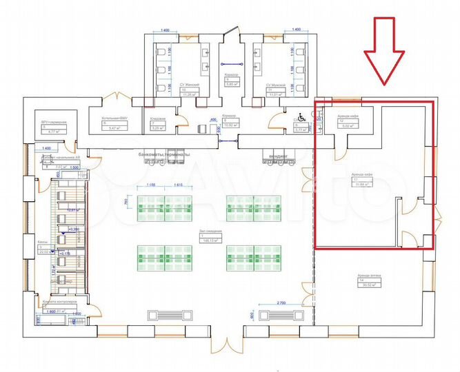 Сдам торговое помещение, 45 м²