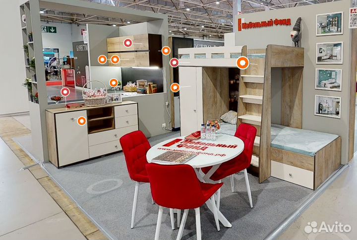 Кровать 2х ярусная со шкафом