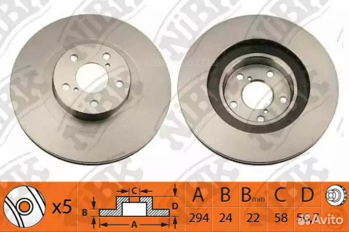 Nibk RN1122 / RN1122V Диск тормозной перед