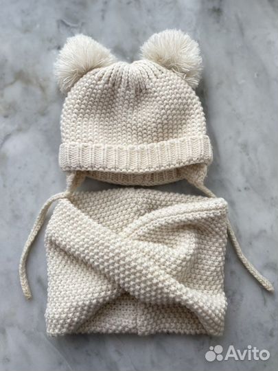 Шапка снуд zara 6-12 месяцев