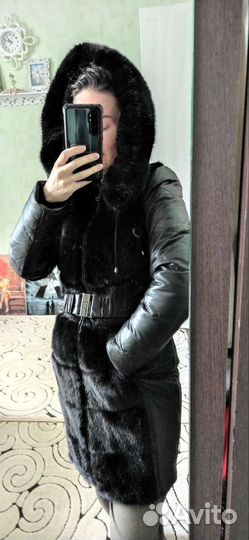 Шуба норковая с капюшоном новая