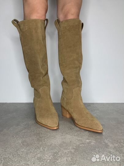 Сапоги-казаки Balizza RM-5 замшевые однотонные высокие\