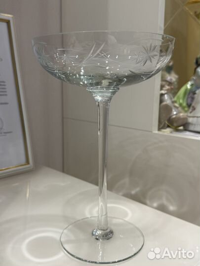 Шампанское блюдце СССР пара бокалов