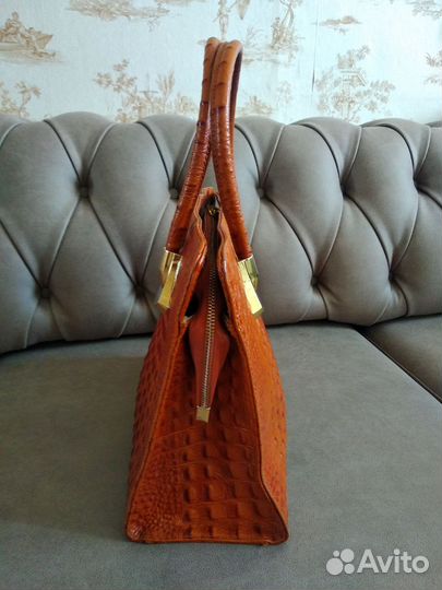 Сумка натуральная кожа светло-коричневая