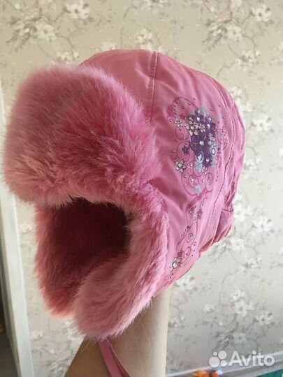 Зимняя шапка на девочку 6 -8 лет