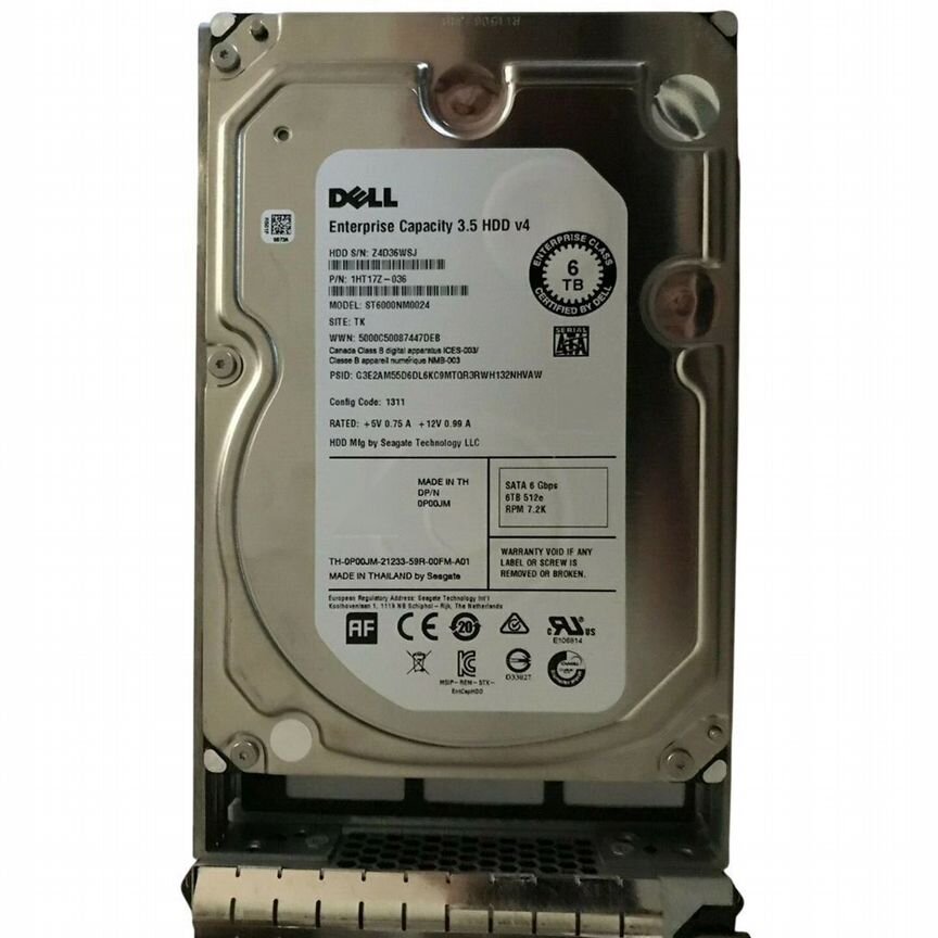[P00JM] Жесткий Диск Dell 6tb Sata3 3.5" Hdd P00jm