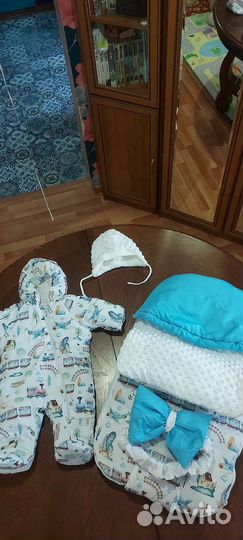 Детский зимний конверт на выписку