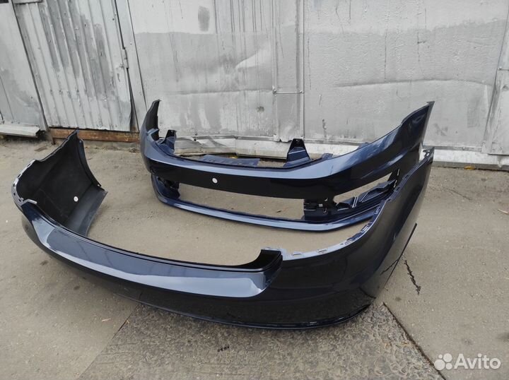 Бампер передний и задний на VW Polo 5 2016 синий