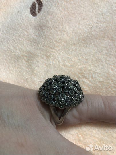 Кольцо серебро марказит