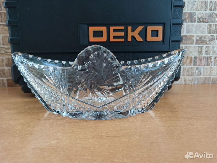 Ваза-ладья хрустальная СССР