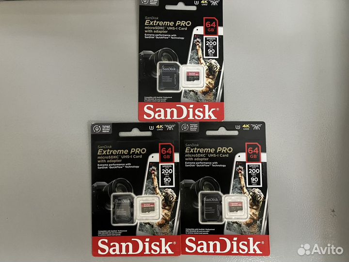 Новая microSD 64GB SanDisk Extreme Pro