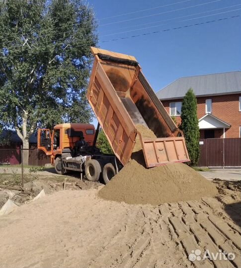 Песок строительный речной карьерный с доставкой