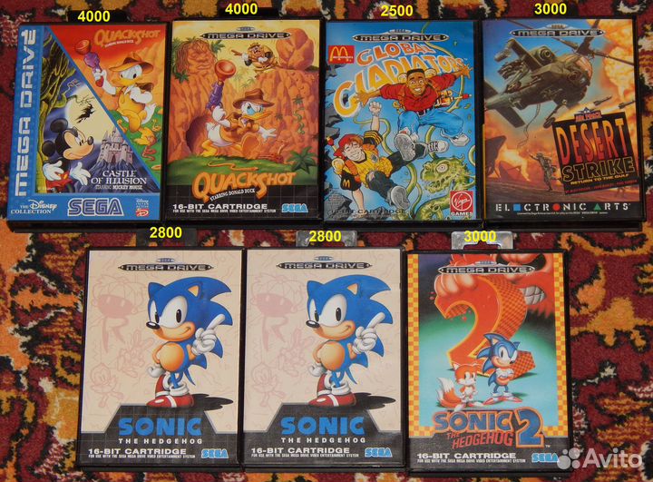 Лицензионные игры для ретро консолей Sega MD, snes