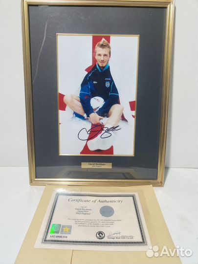 Фото Дэвид Бекхэм с автгографом (сертификат)