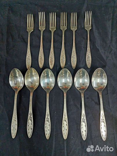 Ложки вилки мельхиор,серебро СССР