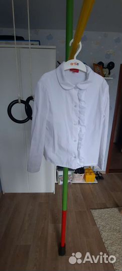 Блузка белая для девочек 128
