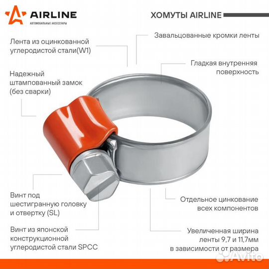 Хомуты 25-40/11,7 мм, червячные, усиленные, w1 (оц