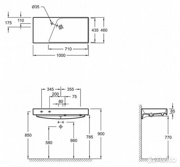 Раковина Jacob Delafon Rythmik EXN112-Z-00