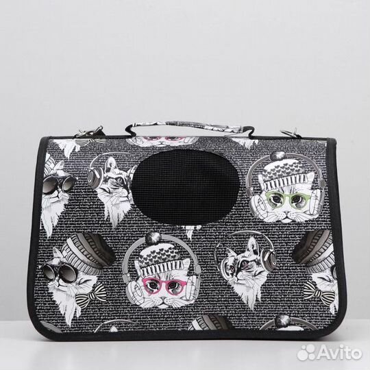 Сумка - переноска для животных 'Зимние коты', разм