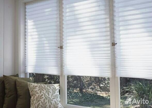 Жалюзи текстильные 90*180см плиссе на липучке