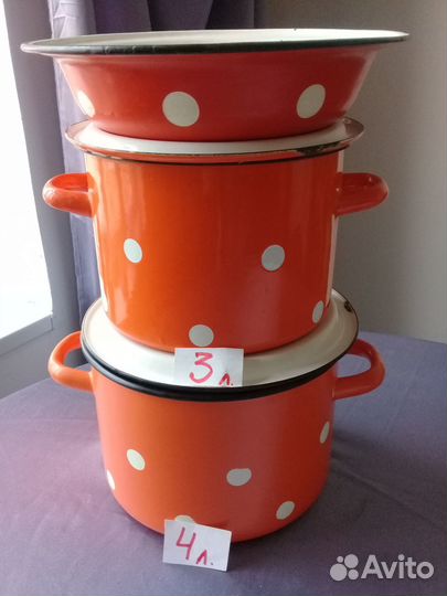 Эмалированная посуда СССР кастрюля бидон миска