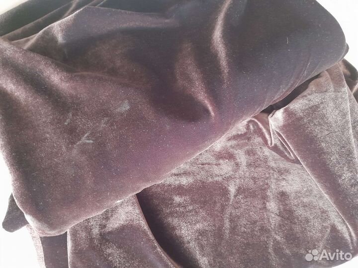 Бархат-стрейч отрезы красный и шоколадный