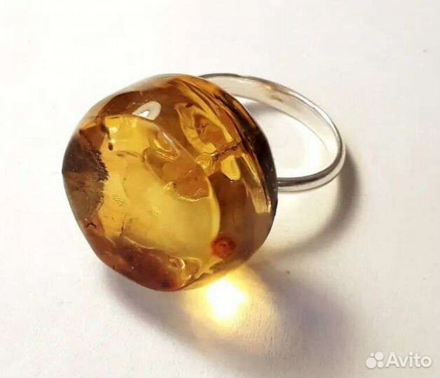 Кольцо с янтарём. Янтарный перстень
