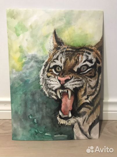 Постер акварель, пастель, на жесткой основе