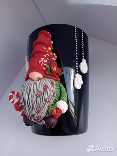 Новогодний подарок,кружка-Гном