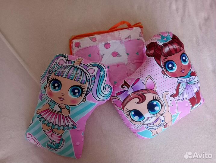 Одеяло+2 подушки. Постельный комплект для девочки