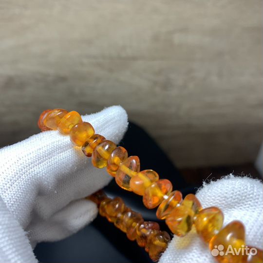 Винтажный Браслет Из Янтарного Камня Ретро
